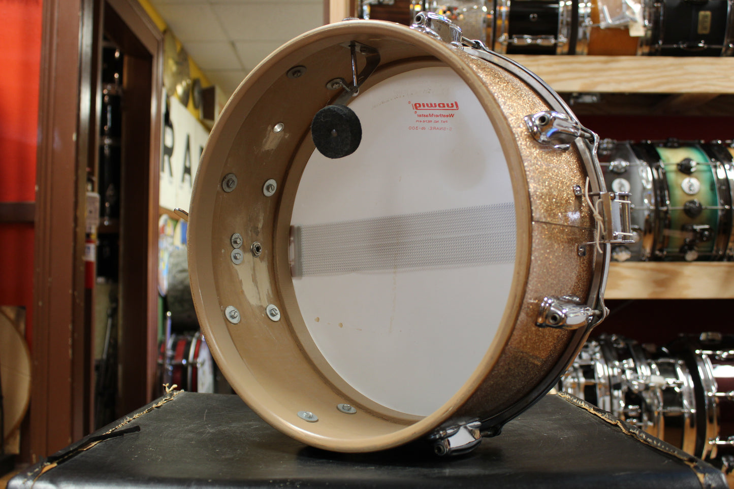 1960s Slingerland 5.5x14 Hollywood Ace Model Snare Drum in Sparkling Champagne Pearl