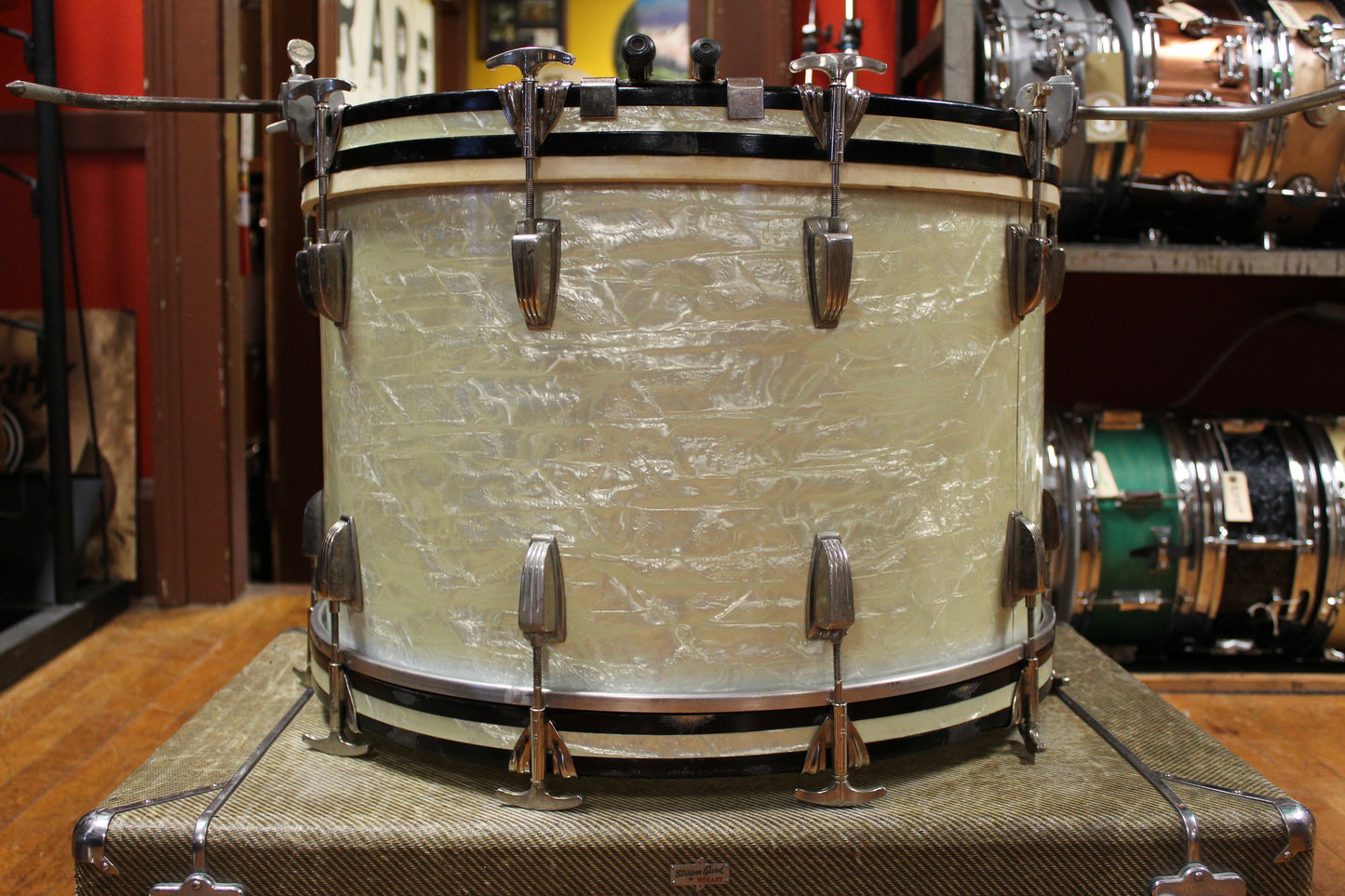 1950s WFL Super Classic in White Marine Pearl 14x22 9x13 16x16 5.5x14