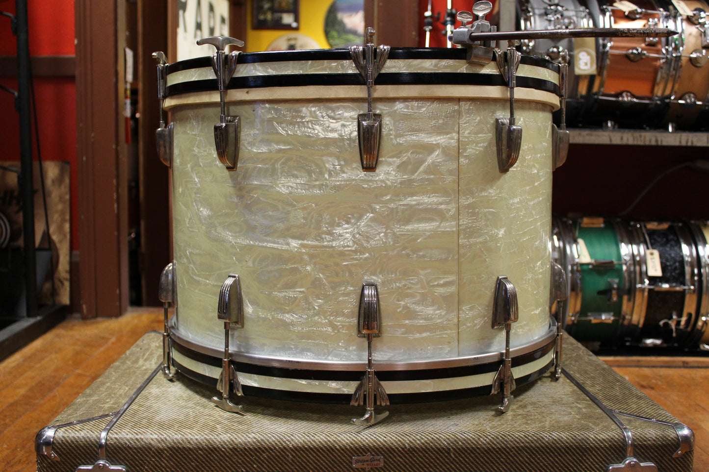1950s WFL Super Classic in White Marine Pearl 14x22 9x13 16x16 5.5x14