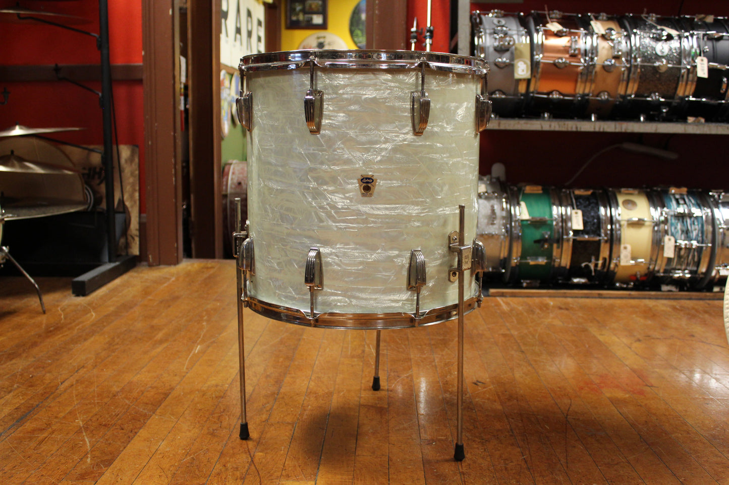 1950s WFL Super Classic in White Marine Pearl 14x22 9x13 16x16 5.5x14