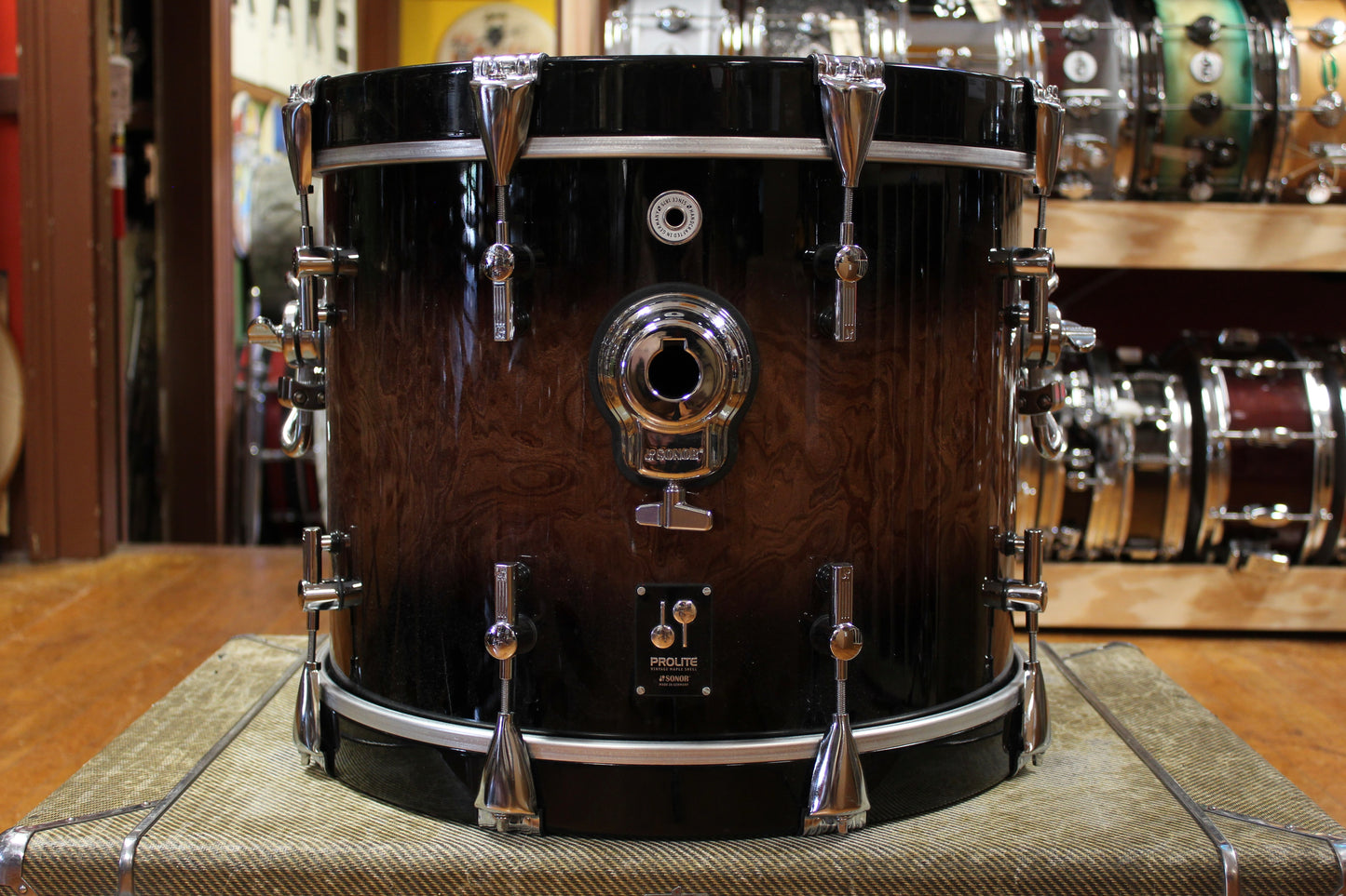 Sonor Prolite Outfit in Walnut Brown Burst 14x18 8x10 14x14