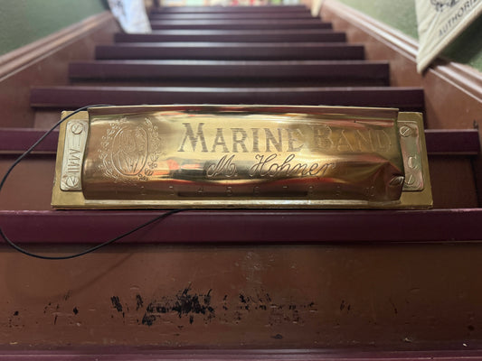 Vintage Hohner Marine Band Harmonica Display