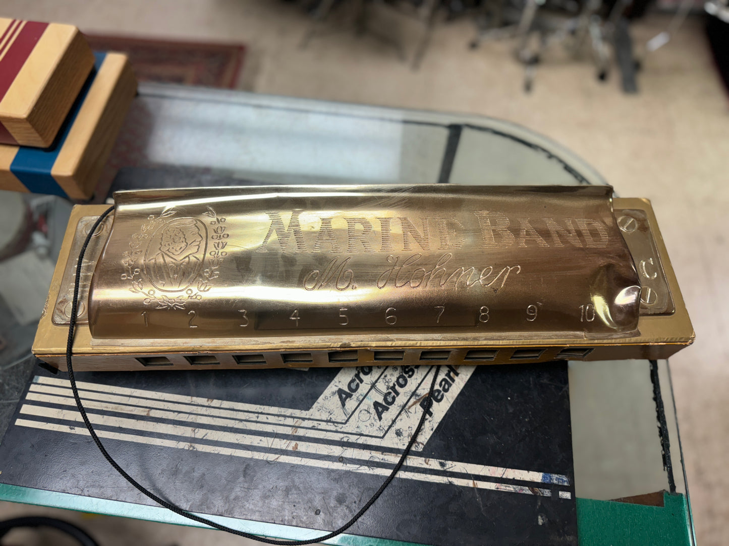 Vintage Hohner Marine Band Harmonica Display