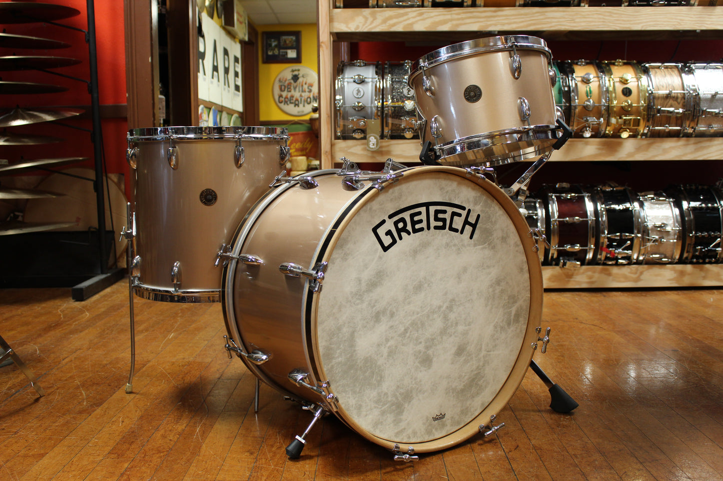 1950s/60s Gretsch Progressive Jazz Outfit in Copper Mist 14x20 8x12 14x14