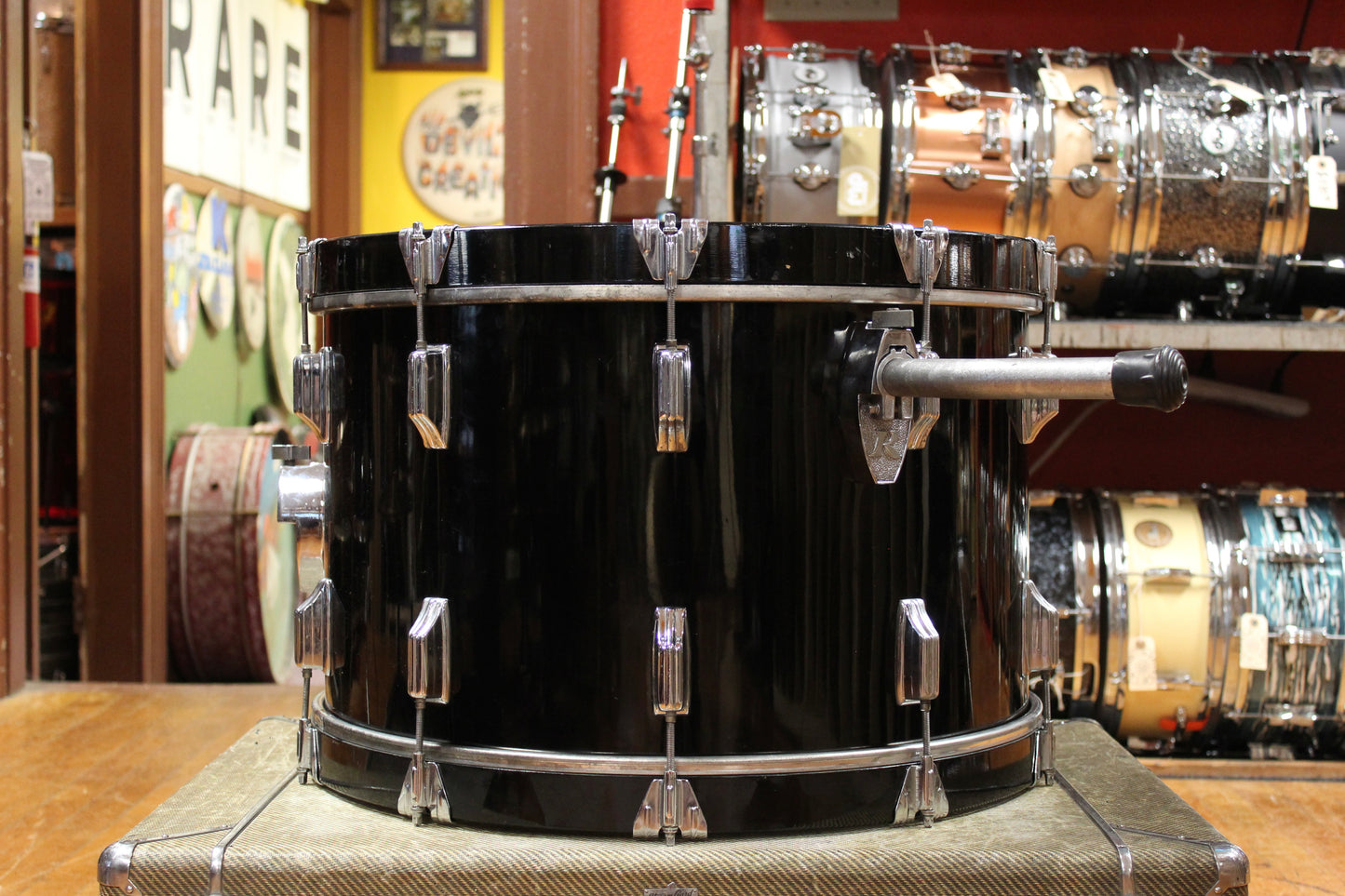 1970s Rogers Xp8 Londoner Five Outfit in Jet Black Pearl 14x22 8x12 9x13 16x16