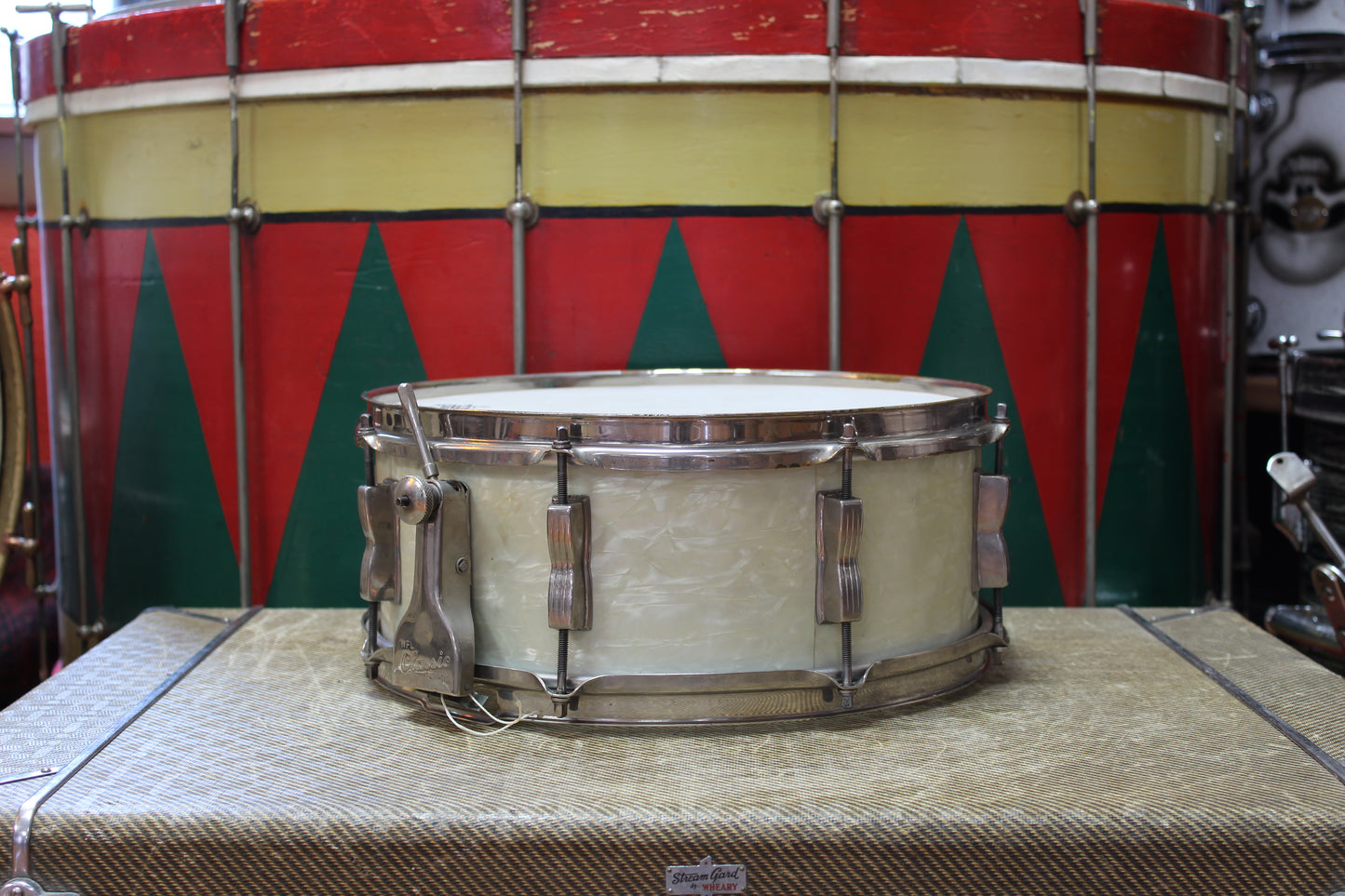 1950's WFL Cocktail Drum Set in White Marine Pearl 24x16 5.5x14 6x10.5