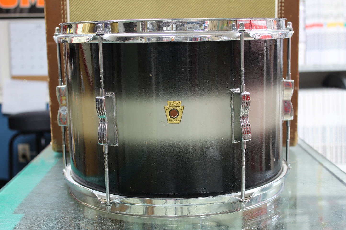 1960's Ludwig Club Date Tom/Classic Floor Tom 9x13 16x16 in Black & Silver Duco