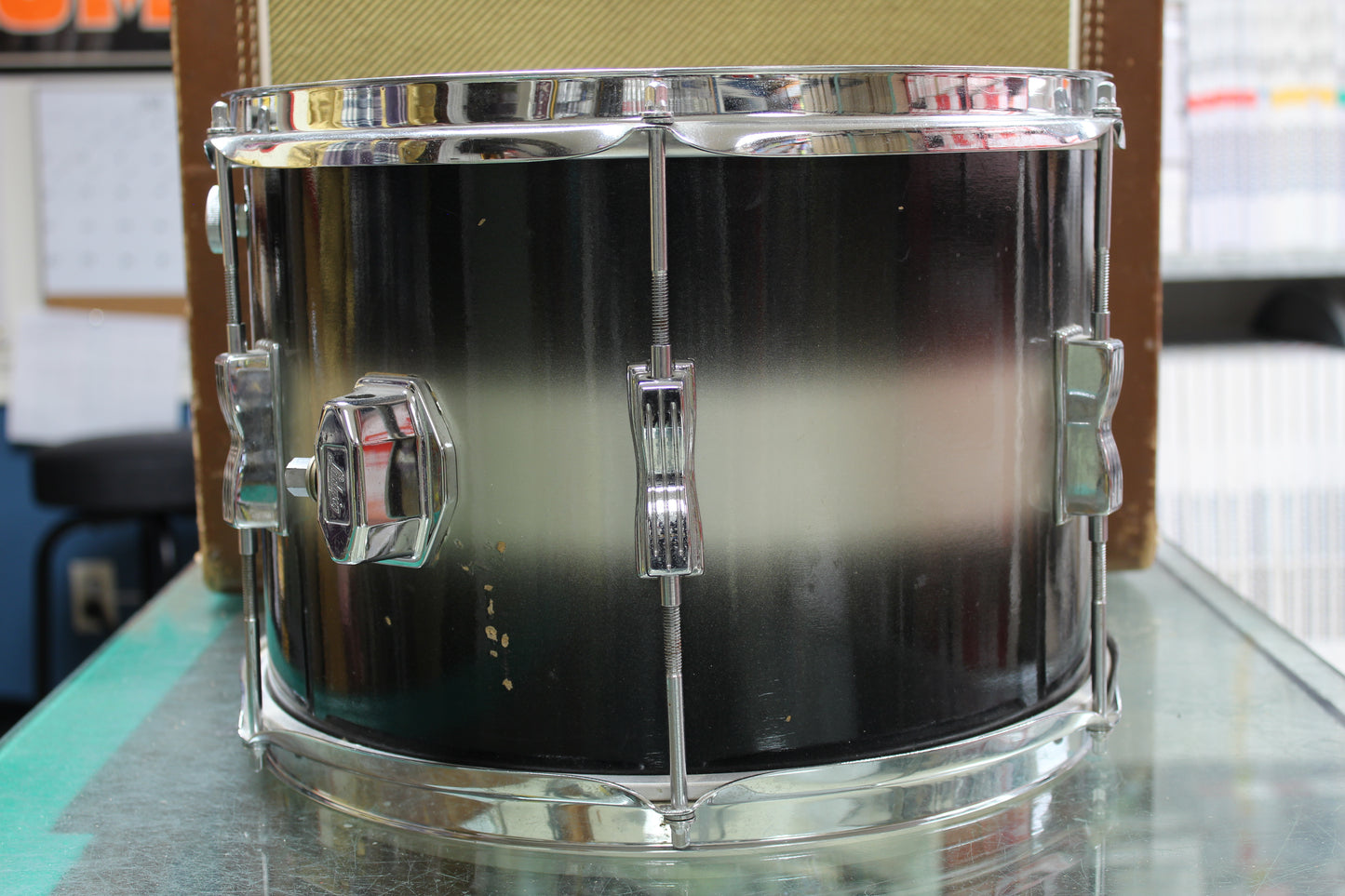 1960's Ludwig Club Date Tom/Classic Floor Tom 9x13 16x16 in Black & Silver Duco