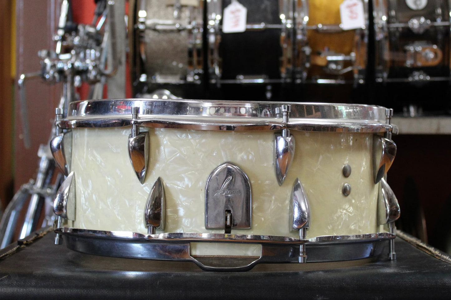 1950's Sonor 6x14 Snare Drum in White Marine Pearl