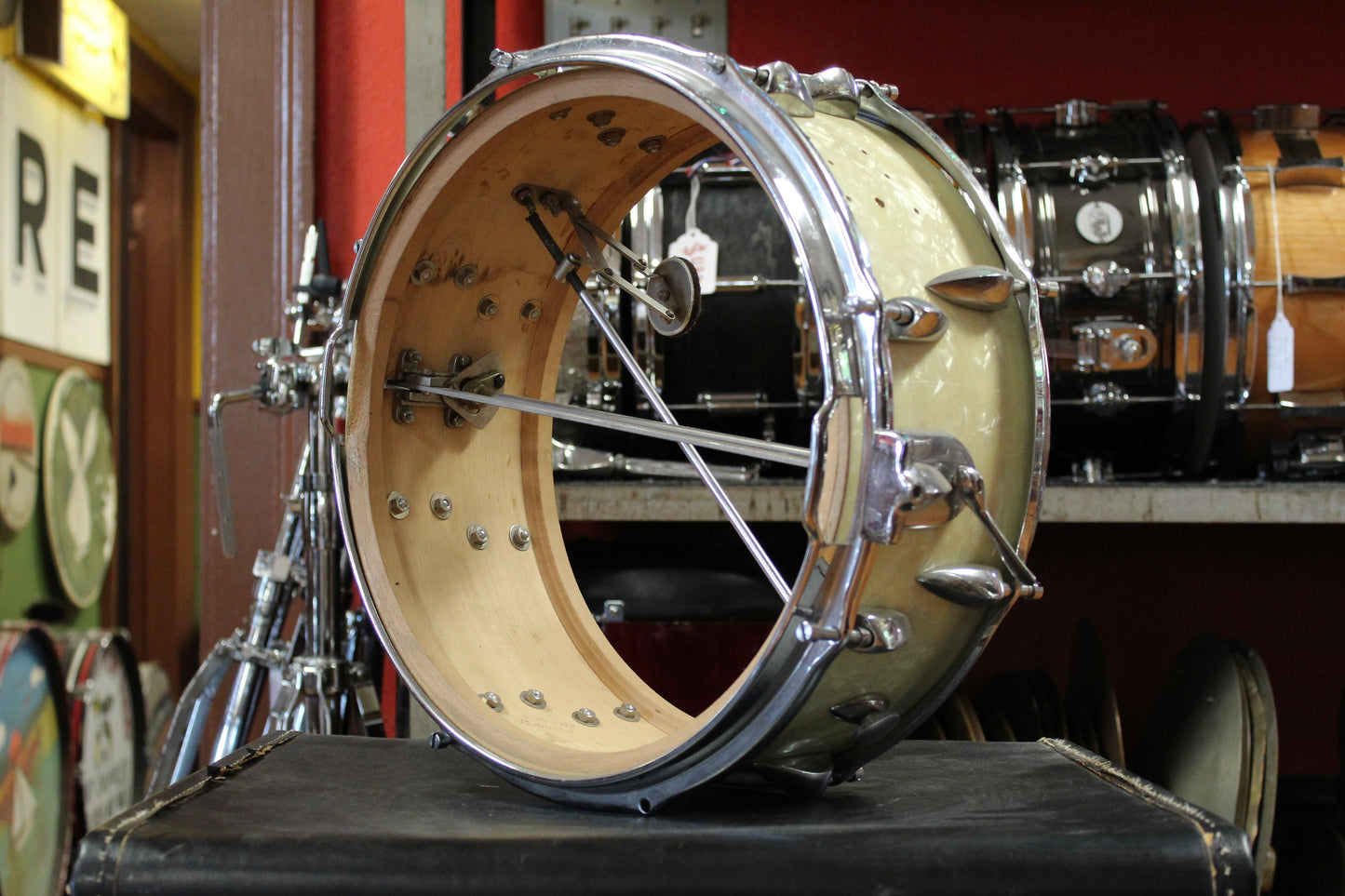 1950's Sonor 6x14 Snare Drum in White Marine Pearl