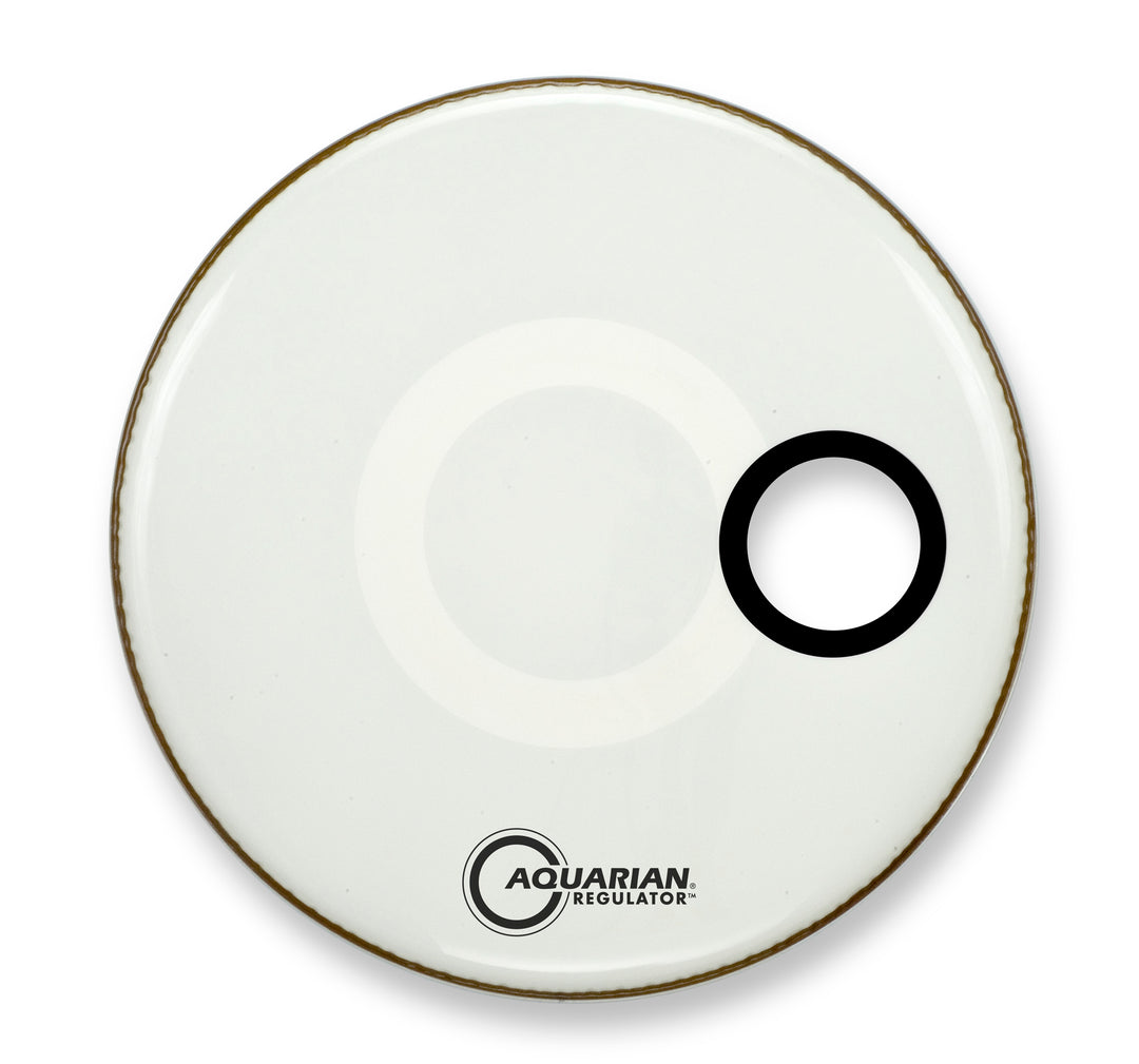 Aquarian Regulator RSM Offset Hole Gloss White Reso Bass Drumhead