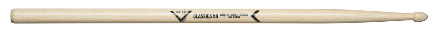 Vater Classics 5B American Hickory Drumsticks - Wood Tip