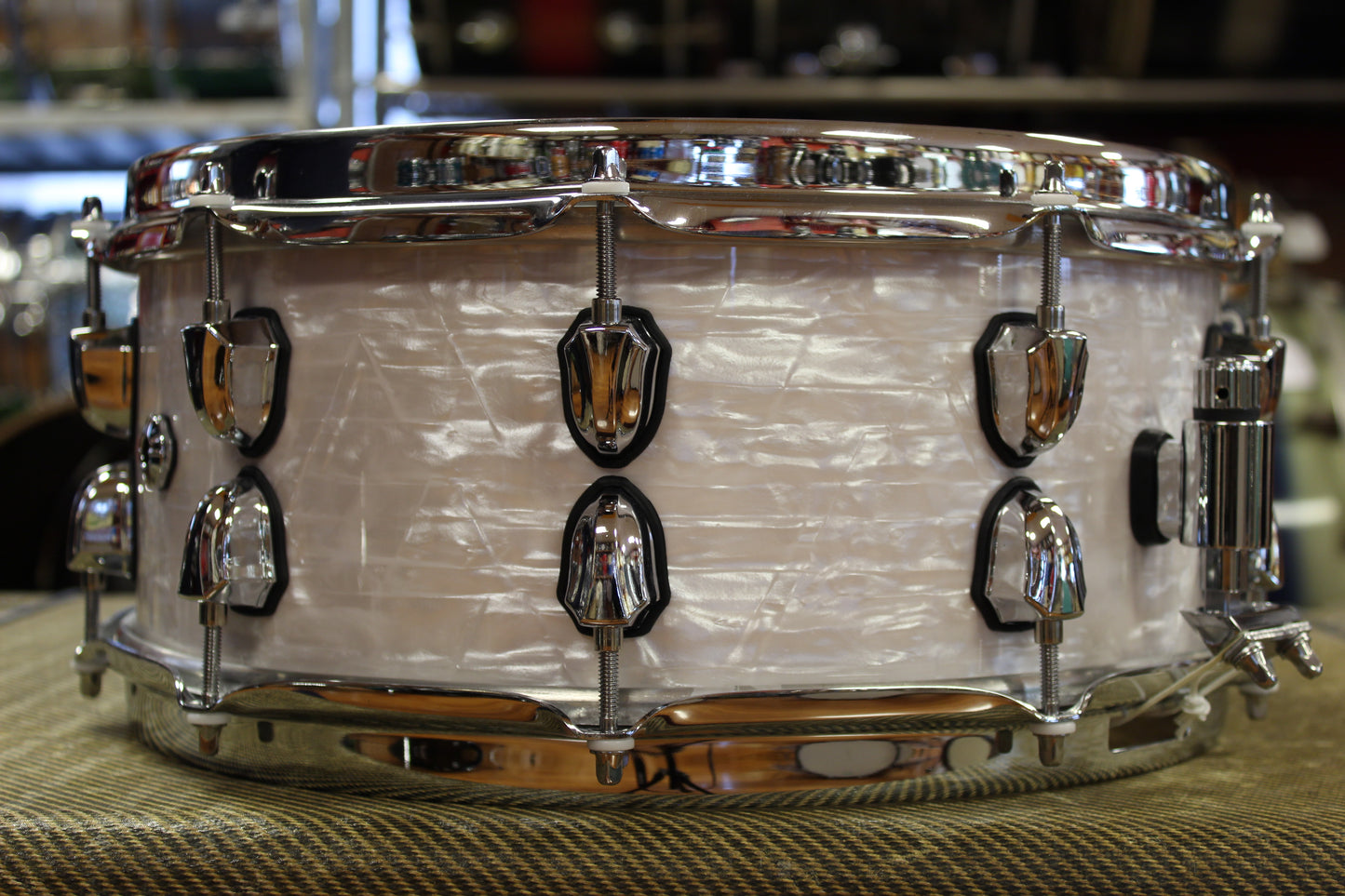 Mapex Black Panther Heritage 6"x14" Snare Drum in White Strata