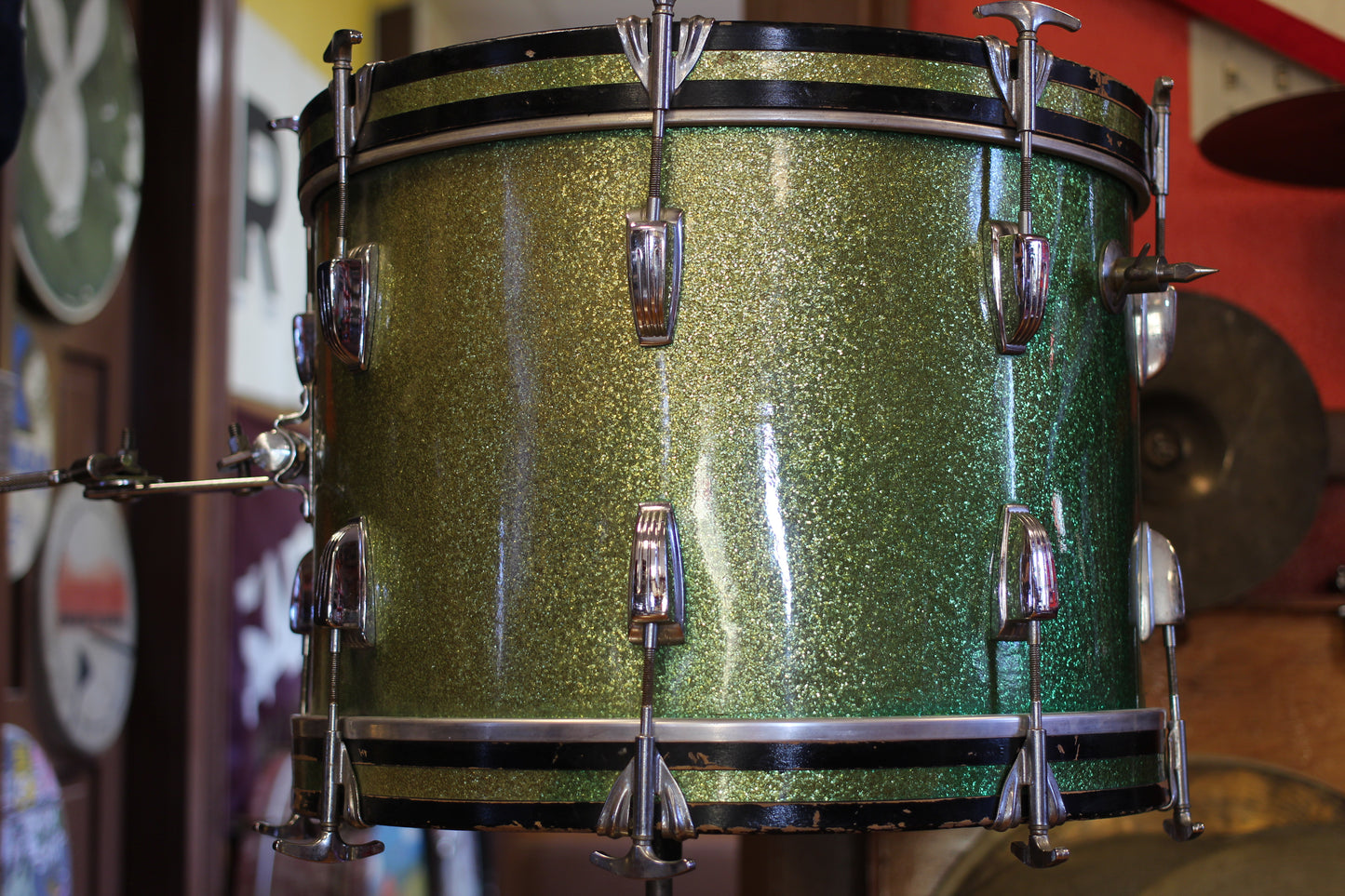 1960's Ludwig Jazzette in Green Sparkle 12x18 14x14 8x12