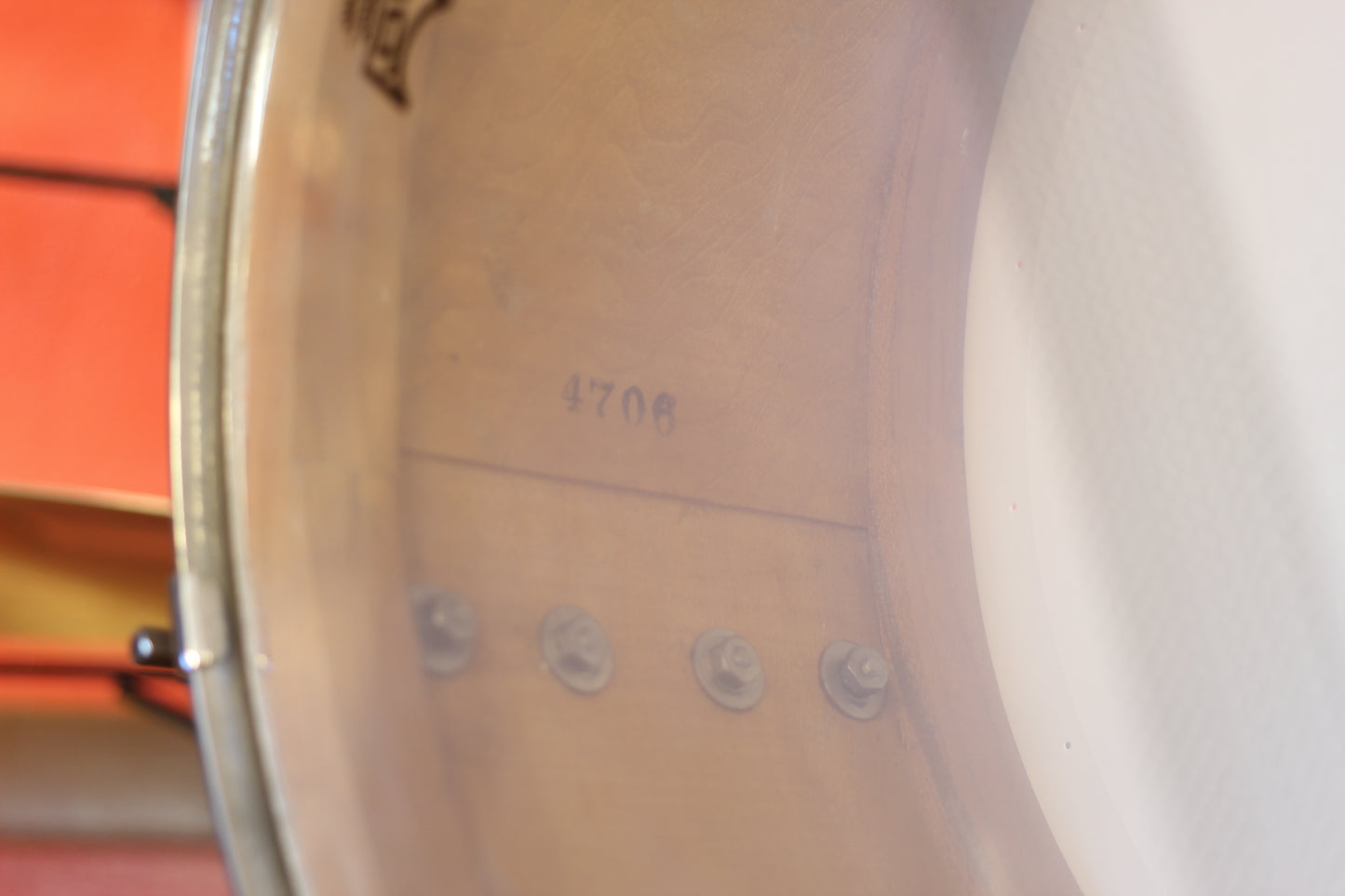 1947 Leedy 6.5"x14" Victory Snare Drum in White Lacquer