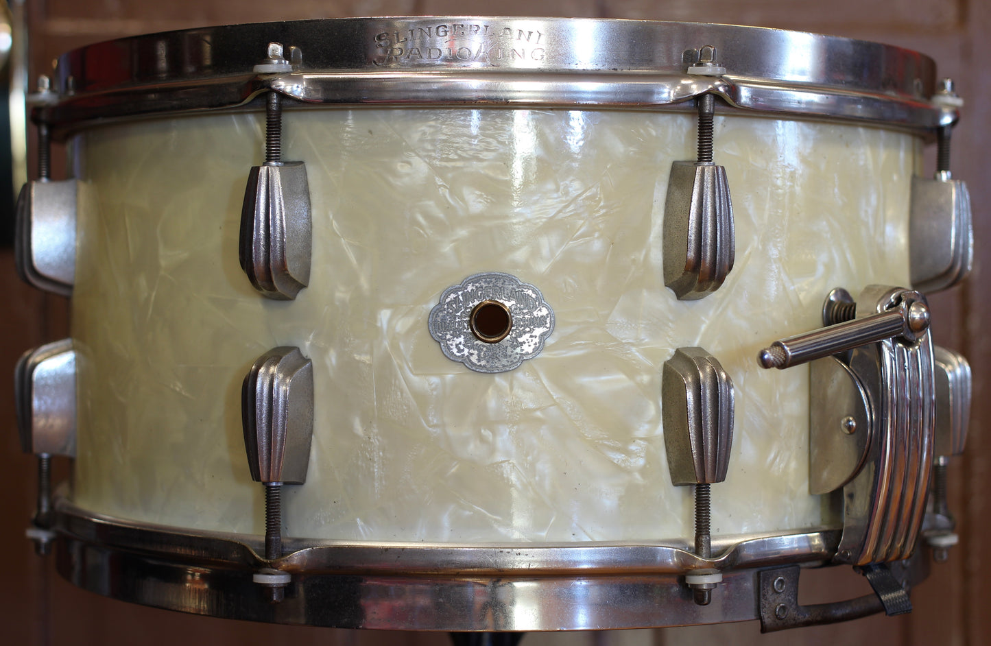 1940's Slingerland Radioking 7"x14" in White Marine Pearl