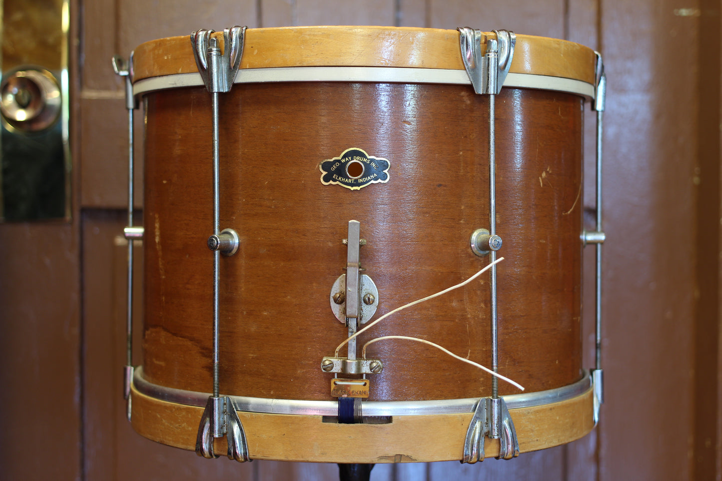 1950's George Way 10"x14" 'Pacemaker Parade Drum' in Natural Mahogany