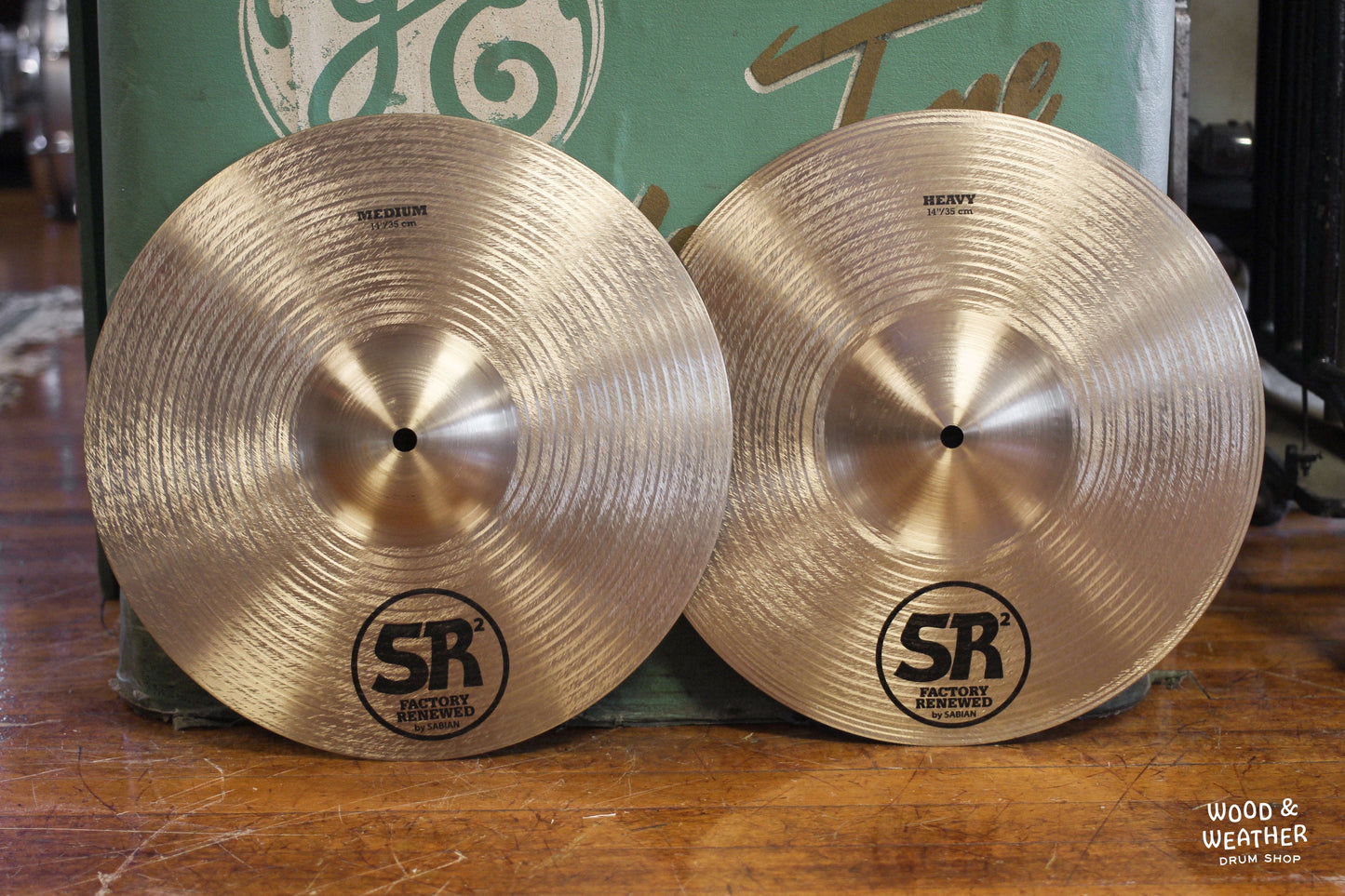 Used Sabian 14" SR2 Medium/Heavy Hi-Hat Cymbals 955/1210g