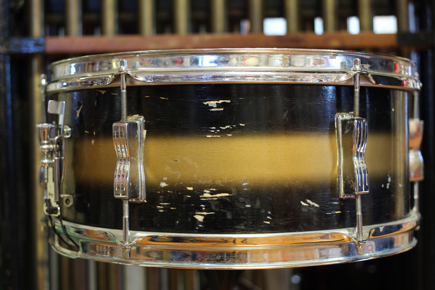 1962 Ludwig Pioneer Snare Drum 6.5"x14" in Black & Gold Duco