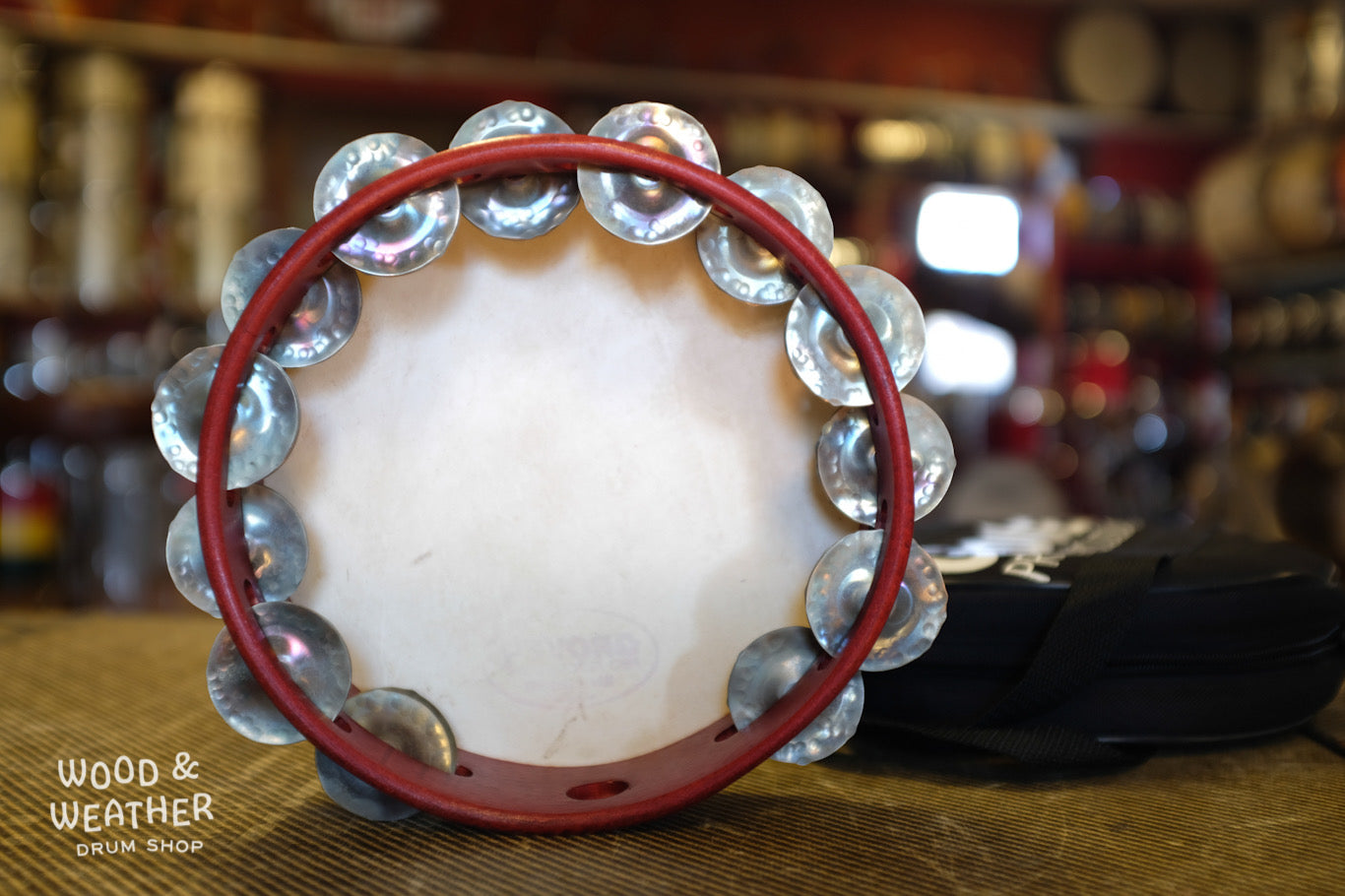 Grover 8" Red Tambourine Double Row Nickle Jingles - USED