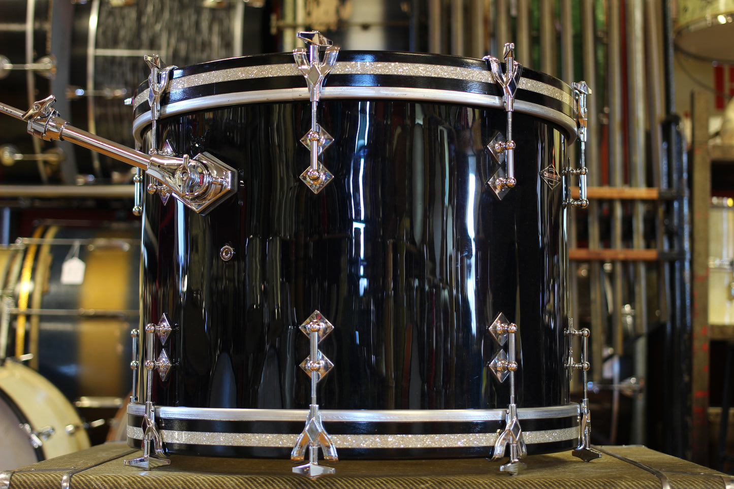 2000's Craviotto Solid Maple Kit in Black 14x20 14x14 8x12 7.5x10
