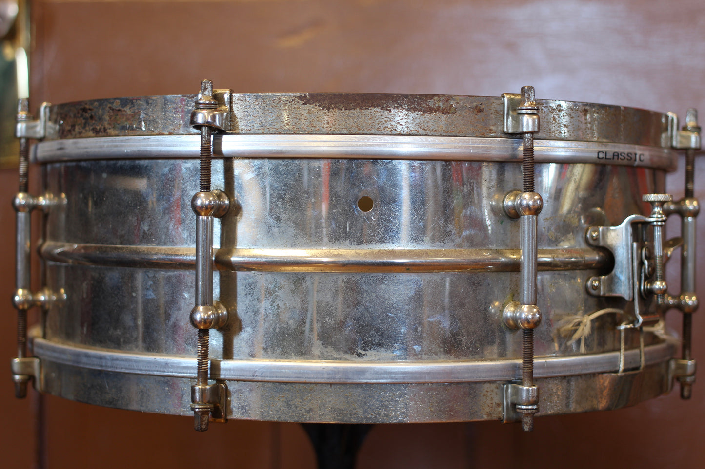 1930's Leedy Reliance All Metal Snare Drum 5"x14"