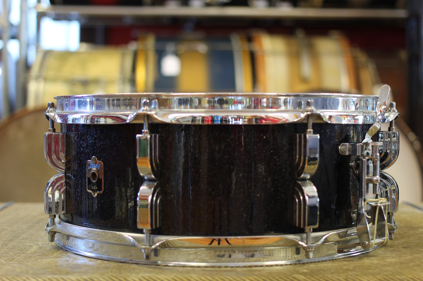2000's Leedy / Gretsch 5.5"x14" Snare Drum in Black Sparkle
