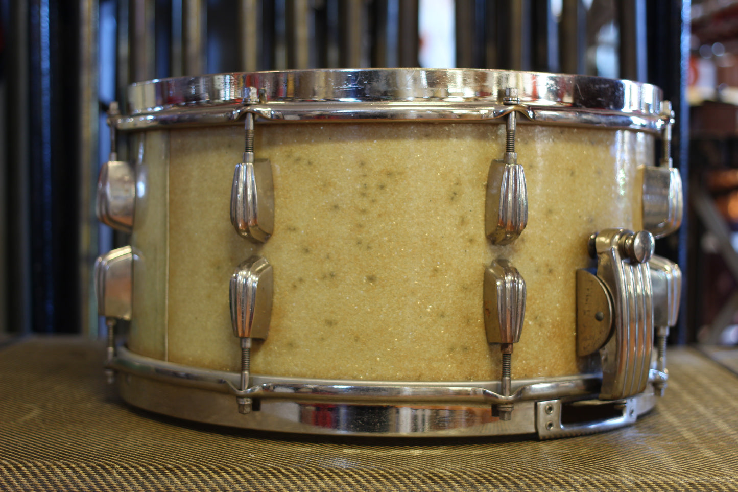 1940's Slingerland Radioking 'Buddy Schutz' Sparkling Silver Pearl 14x24 16x16 9x13 7x14