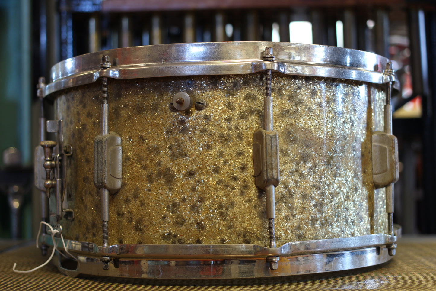 1930's WFL 7"x14" Dixieland Model Snare Drum in Sparkling Silver Pearl