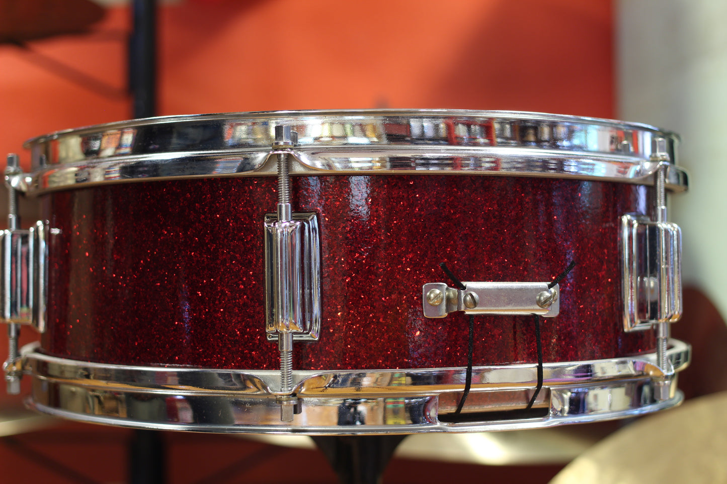 1960's Rogers Luxor Snare Drum 5"x14" in Red Sparkle