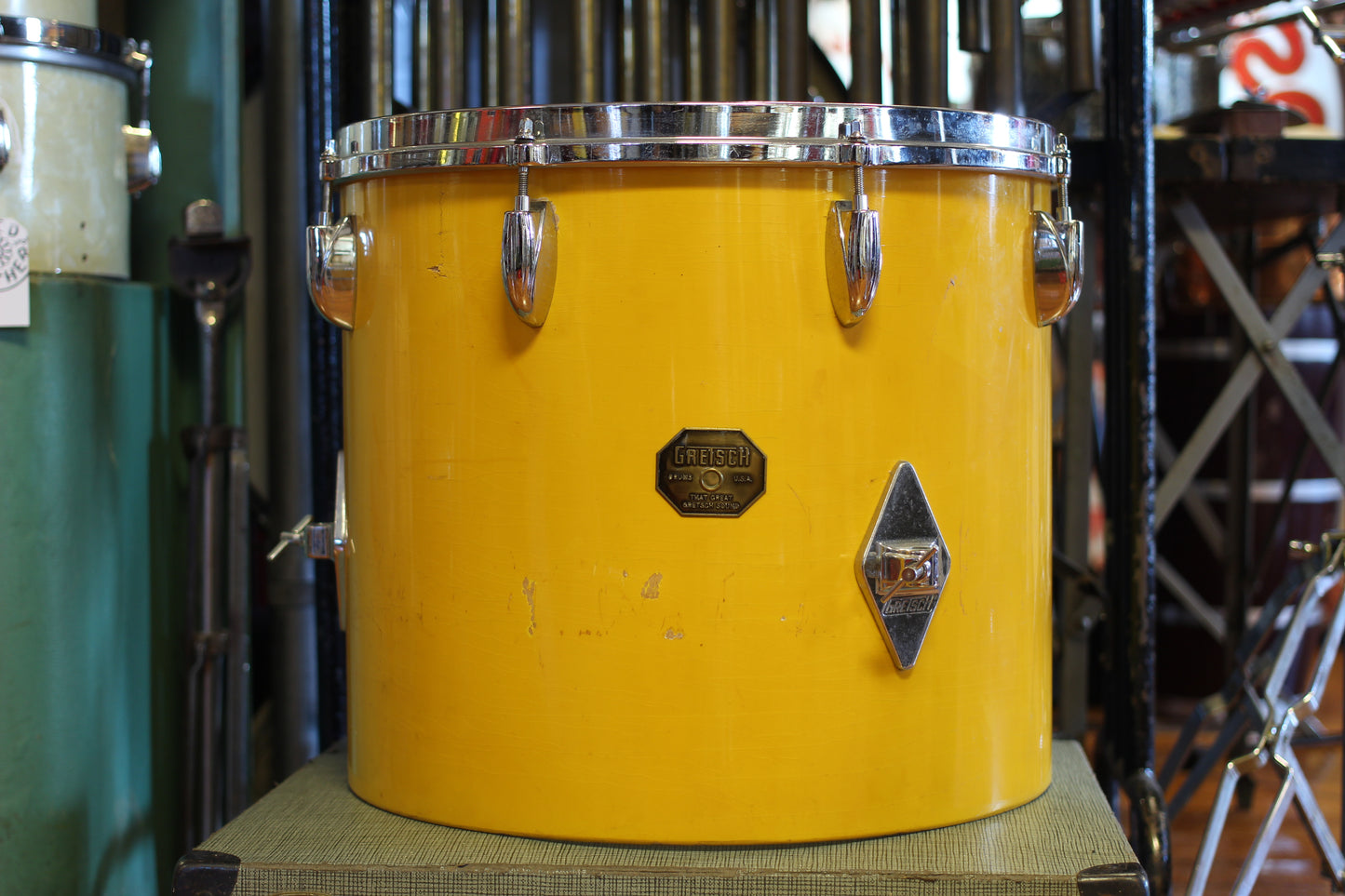 1970's Gretsch Recording outfit in Yellow Nitron Lacquer 14x22 14x16 9x13 8x12