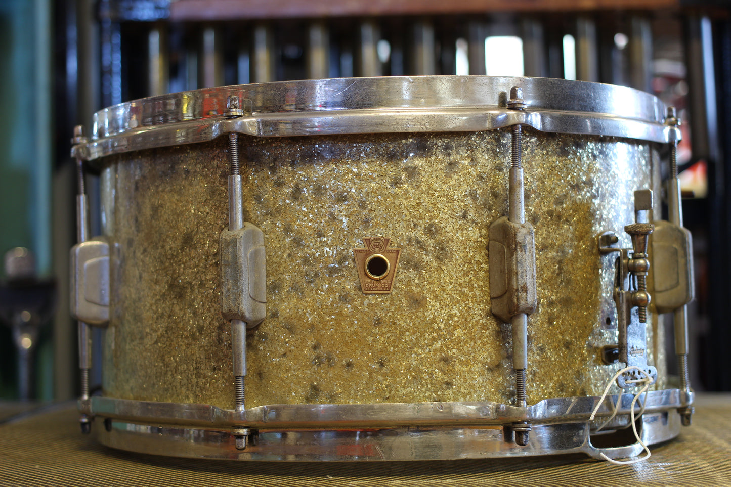 1930's WFL 7"x14" Dixieland Model Snare Drum in Sparkling Silver Pearl