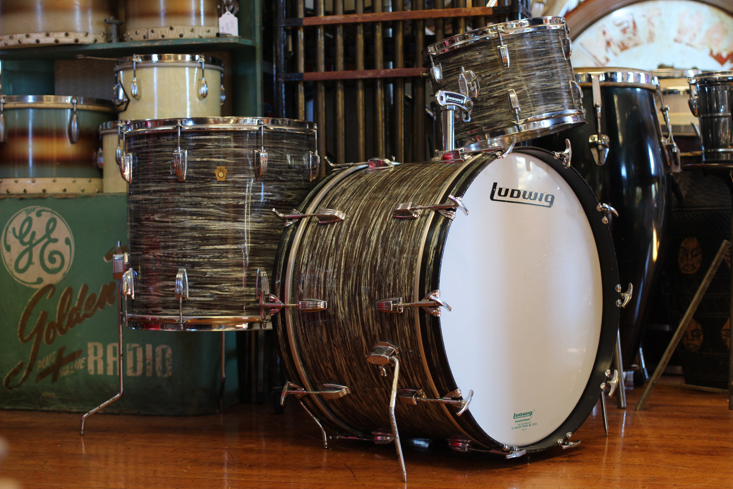 1960's Ludwig Hollywood in Oyster Blue Pearl 14x22 16x16 8x12