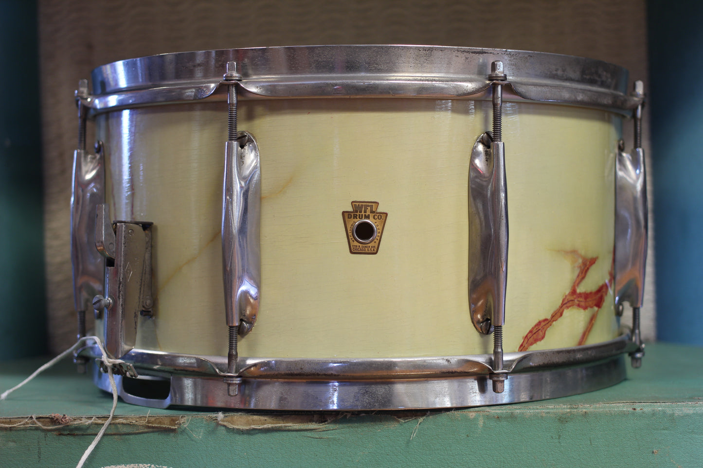 1930's WFL 7"x14" All-American Swing Model Snare Drum in Marble Finish