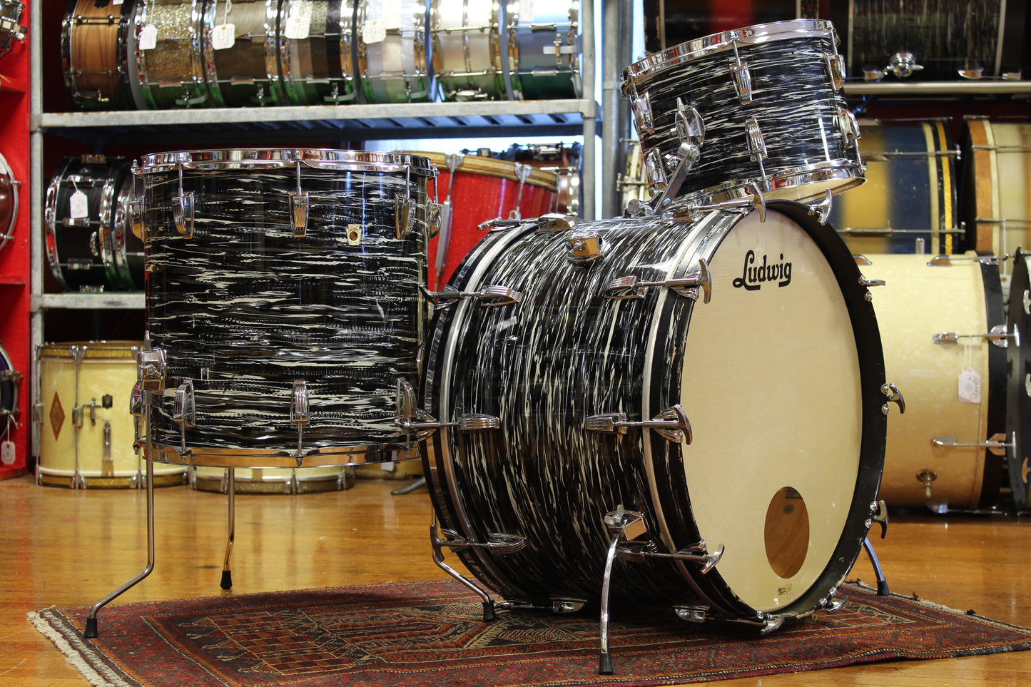 1969 Ludwig Super Classic in Oyster Black Pearl 14x22 16x16 9x13