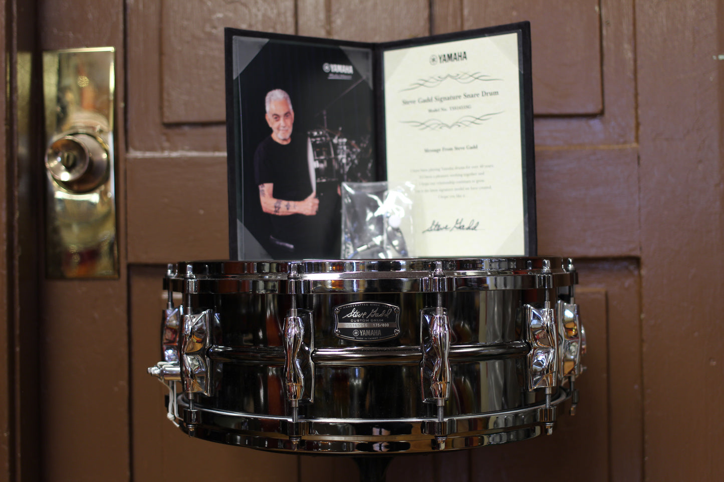 Used - Yamaha 5.5"x14" Steve Gadd Signature Snare Drum in Black Nickel #175