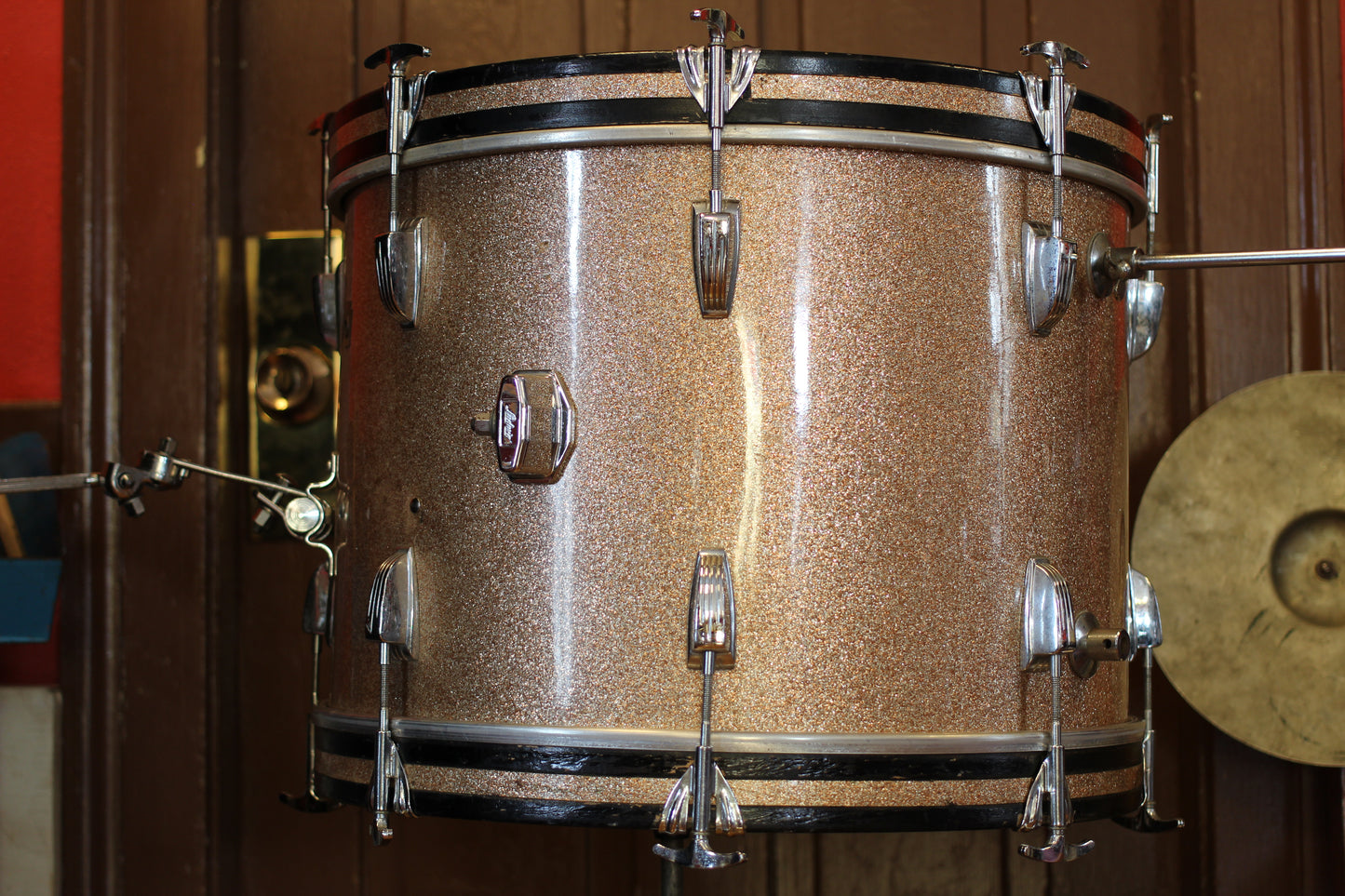 1966 Ludwig Downbeat in Champagne Sparkle 14x20 14x14 8x12