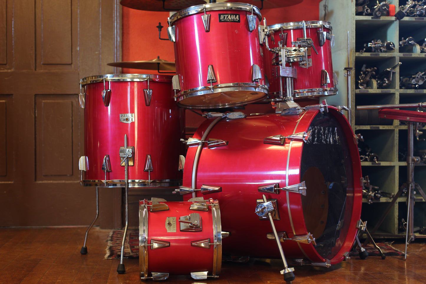 1980's Tama Granstar Custom in Lip Stick Red 16x22 16x16 12x13 11x12 10x10