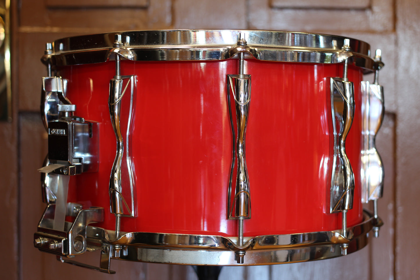 1987 Yamaha Recording Custom 8"x14" Snare Drum in Hot Red