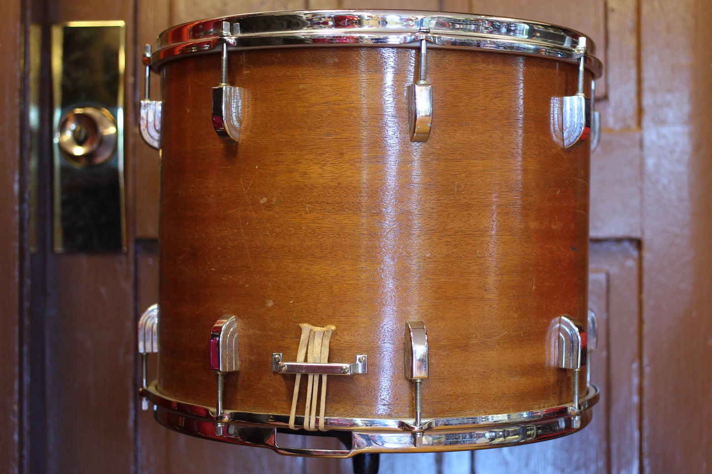 1960's Leedy 'Floating Head' Snare Drum 12"x15" in Natural Mahogany