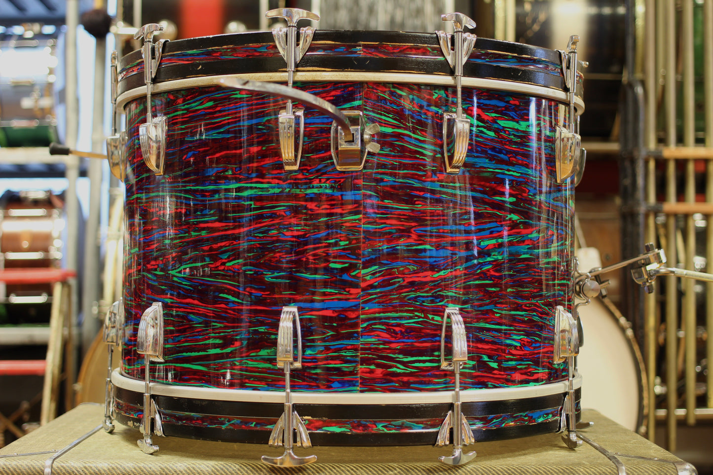 1976 Ludwig Super Classic in Psychedelic Red 14x22 16x16 9x13