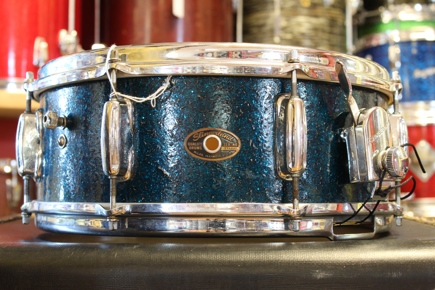 1965 Slingerland 5.5"x14" Artist model Snare Drum in Sparkling Blue Pearl