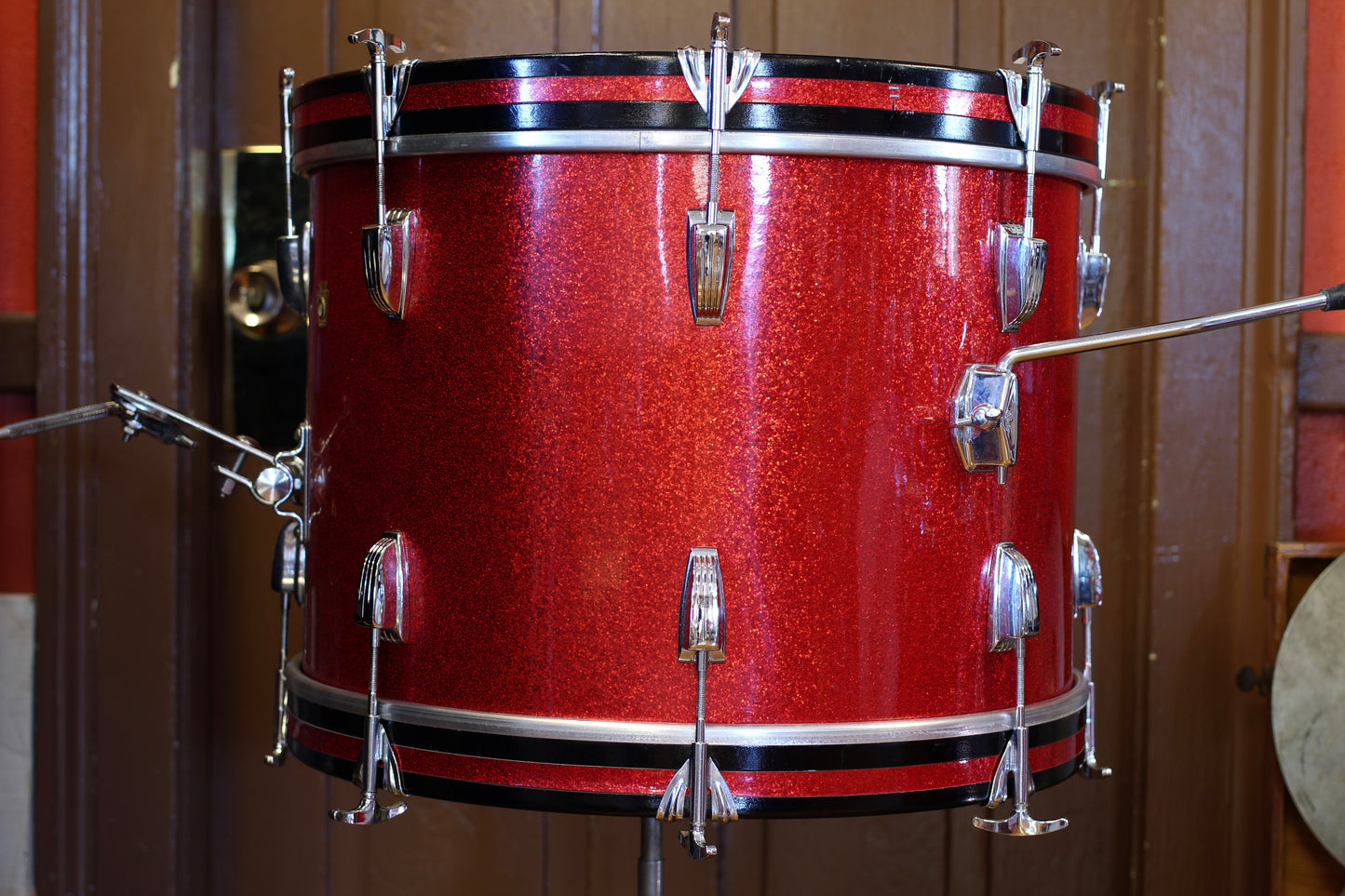 1963 Ludwig Pre-Serial "SuperBeat" in Red Sparkle 14x20 16x16 8x12