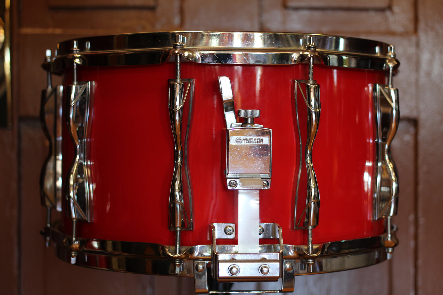 1987 Yamaha Recording Custom 8"x14" Snare Drum in Hot Red