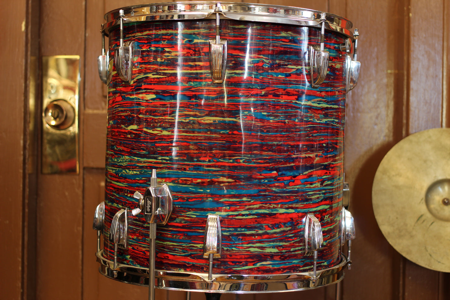 1970's Ludwig 'Holywood' in Psychedelic Red 14x20 16x16 9x13 8x12