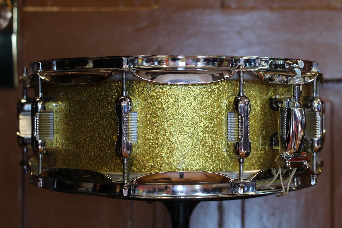 1990's Legend Maple Snare Drum 5"x14" in Yellow Sparkle