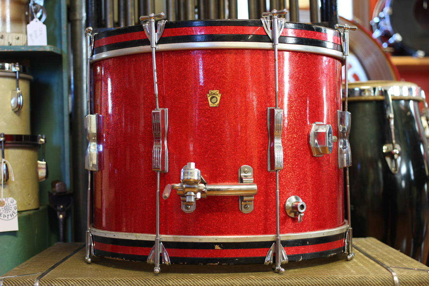 1960's Ludwig Club Date in Red Sparkle 14x20 14x14 8x12
