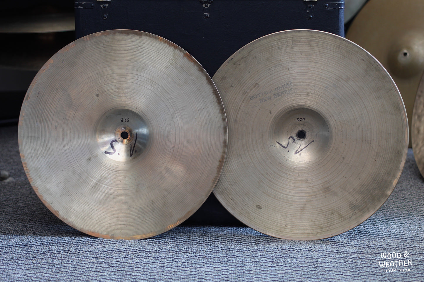 1960s A. Zildjian 14" New Beat Hi-Hat Cymbals 835/1300g