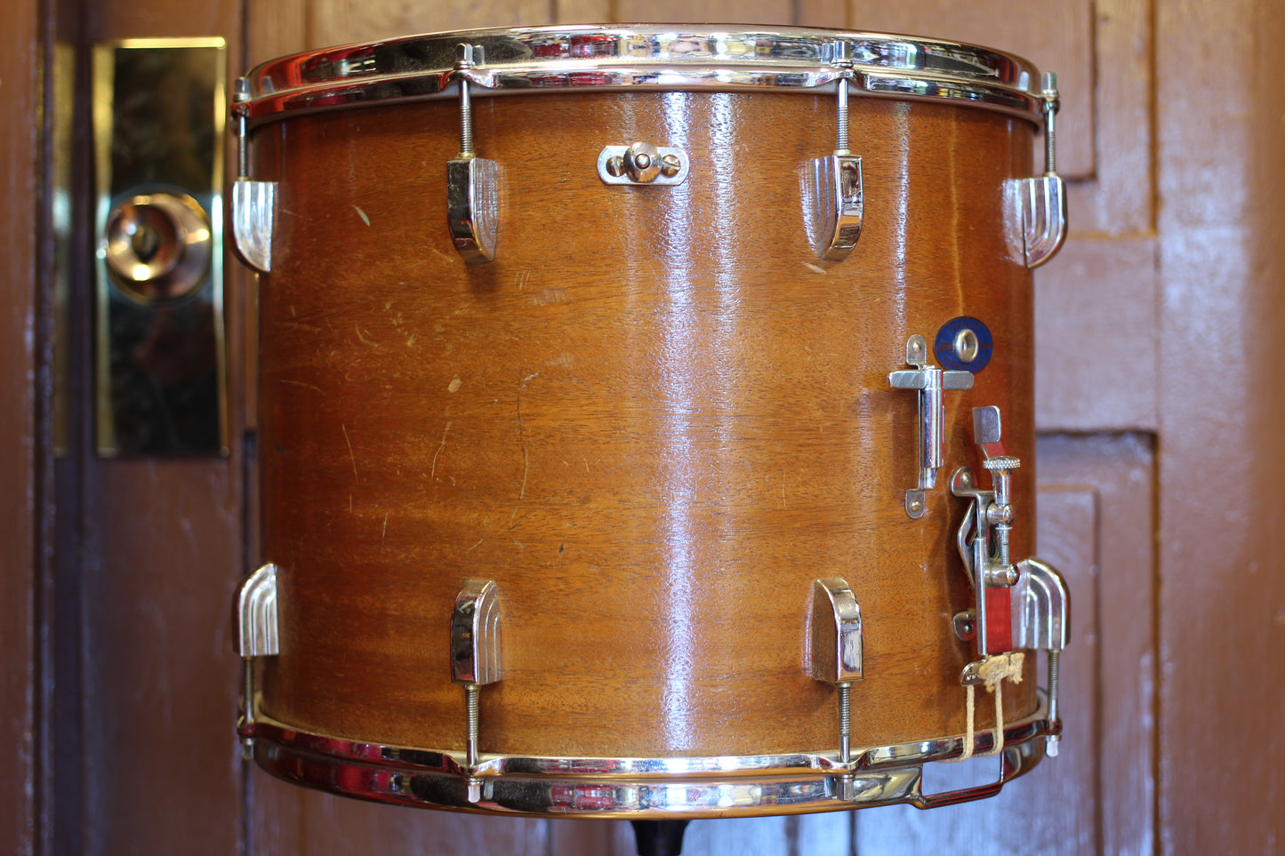 1960's Leedy 'Floating Head' Snare Drum 12"x15" in Natural Mahogany