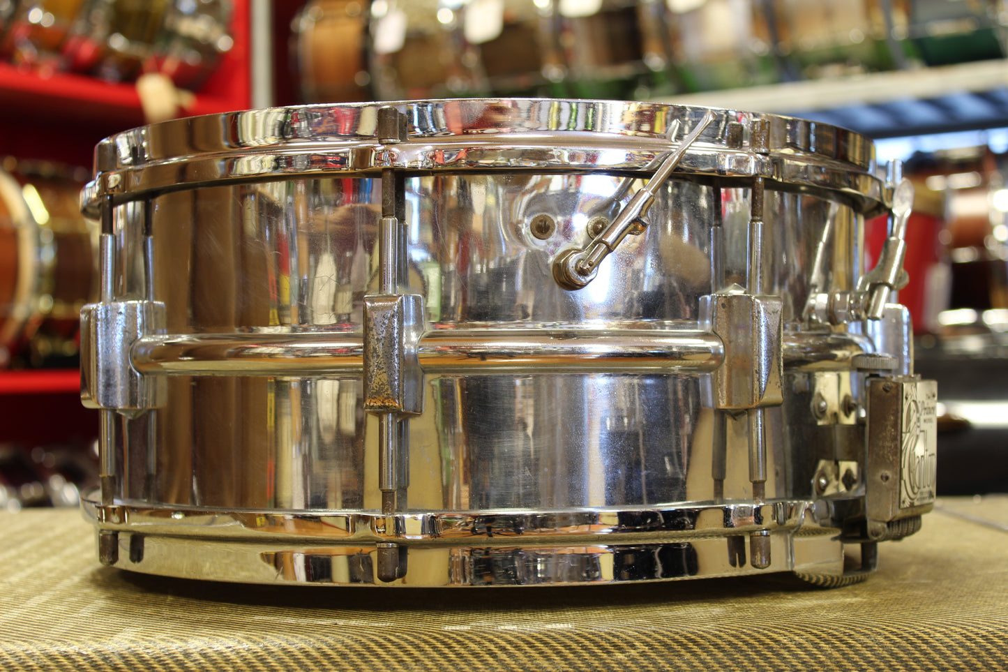 1920's Carlton "Prince" Nickel over Brass Snare Drum 6.5"x14"